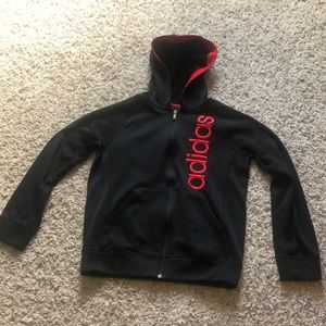 Black zip up Adidas sweatshirt